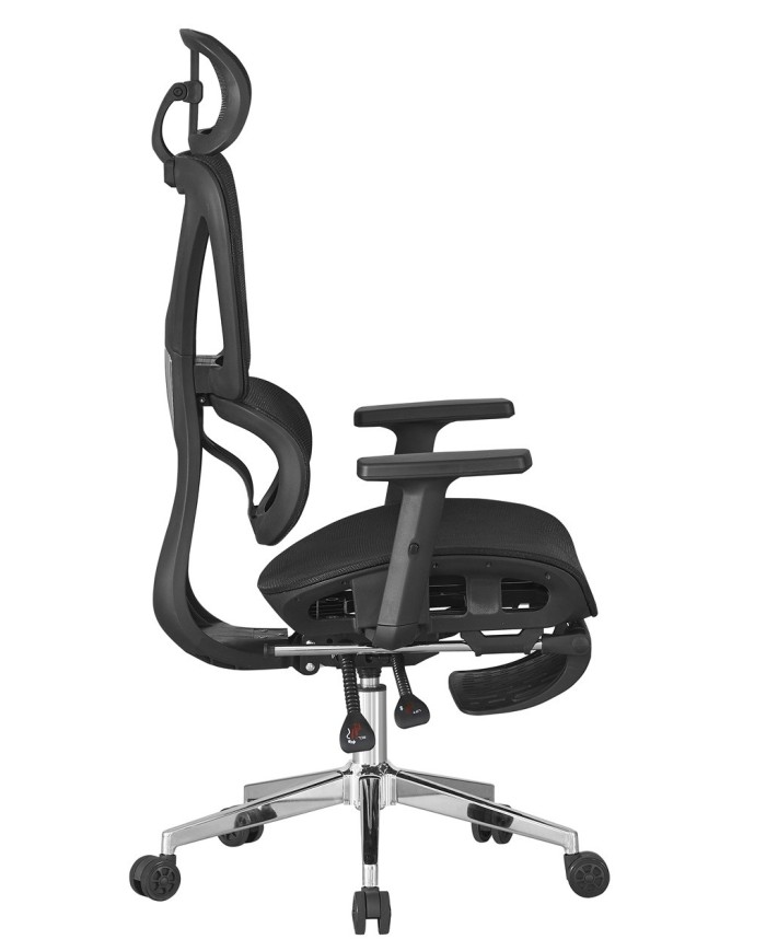 Sillón de oficina LORRIS, alto, ergonómico, malla negra