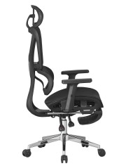 Sillón de oficina LORRIS, alto, ergonómico, malla negra