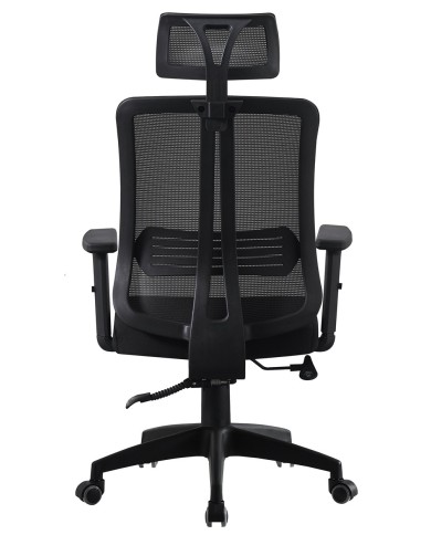 Sillón de oficina VITRÉ, alto, negro, malla y asiento negro