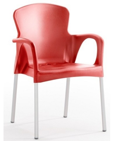 Sillón SENA, apilable, polipropileno rojo*