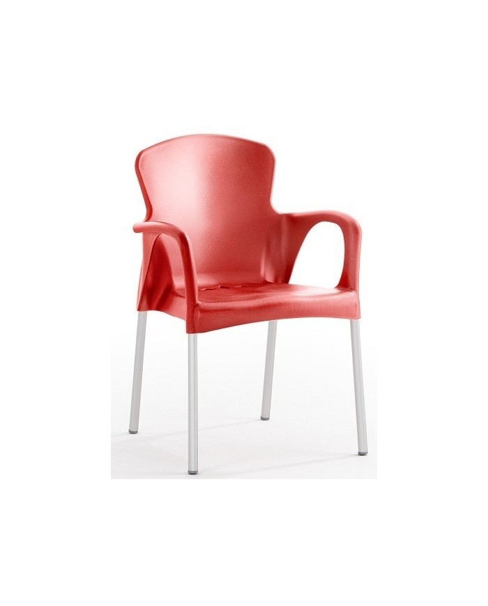 Sillón SENA, apilable, polipropileno rojo*