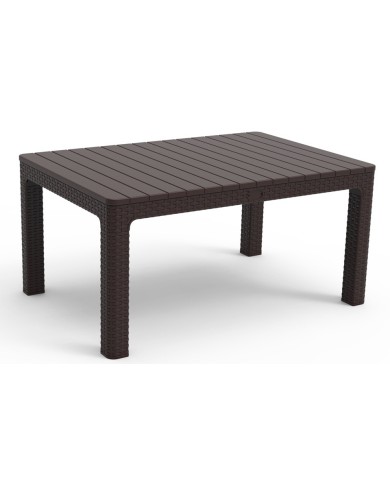 Mesa ALBUFEIRA, baja, polipropileno marrón chocolate, 90 x 60 cms