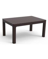 Mesa ALBUFEIRA, baja, polipropileno marrón chocolate, 90 x 60 cms