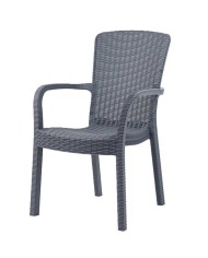 Sillón ARUBA, apilable, polipropileno gris