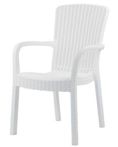 Sillón ARUBA, apilable, polipropileno blanco