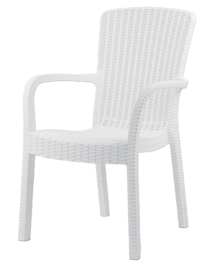 Sillón ARUBA, apilable, polipropileno blanco