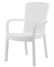 Sillón ARUBA, apilable, polipropileno blanco