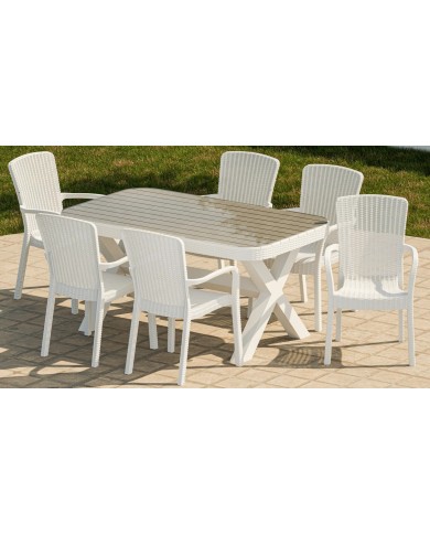 Sillón ARUBA, apilable, polipropileno blanco