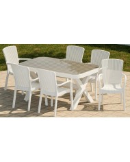 Sillón ARUBA, apilable, polipropileno blanco