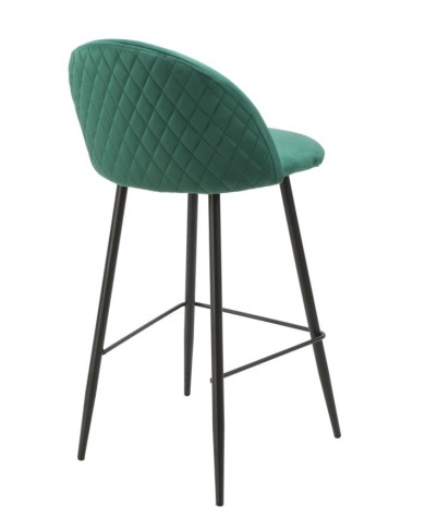 Taburete MAGDA NEW, metal, tapizado velvet verde