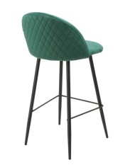 Taburete MAGDA NEW, metal, tapizado velvet verde