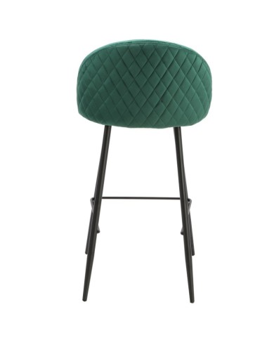 Taburete MAGDA NEW, metal, tapizado velvet verde