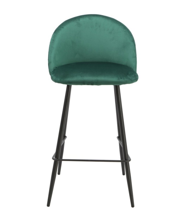 Taburete MAGDA NEW, metal, tapizado velvet verde