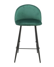 Taburete MAGDA NEW, metal, tapizado velvet verde