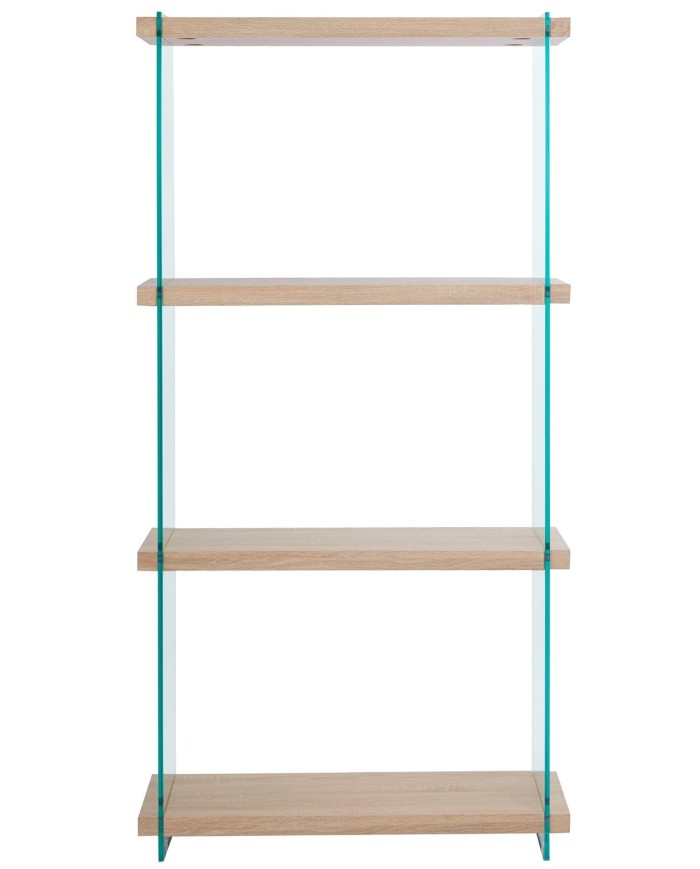 Estantería OSIRIS NEW, madera, cristal templado, 84x30x165 cms