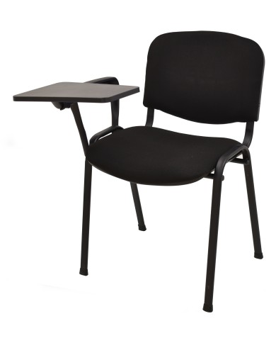 Silla NIZA NEW AM, brazo pala a derecha, chasis negro, tejido negro