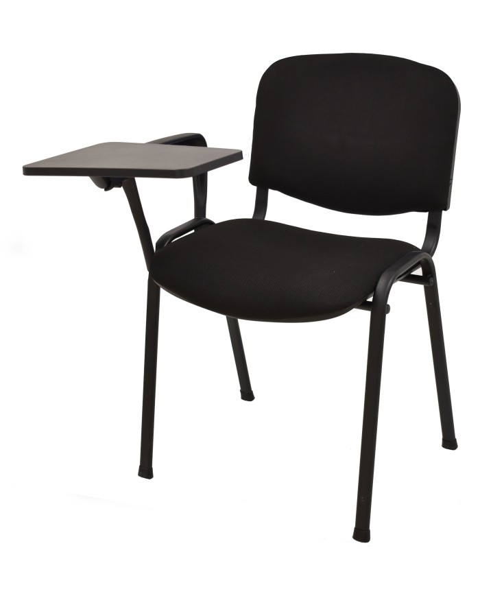 Silla NIZA NEW AM, brazo pala a derecha, chasis negro, tejido negro