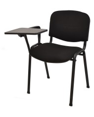 Silla NIZA NEW AM, brazo pala a derecha, chasis negro, tejido negro