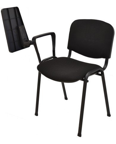 Silla NIZA NEW AM, brazo pala a derecha, chasis negro, tejido negro
