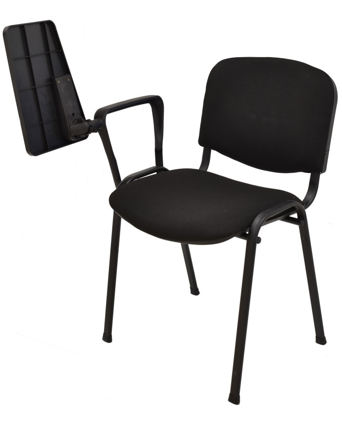 Silla NIZA NEW AM, brazo pala a derecha, chasis negro, tejido negro