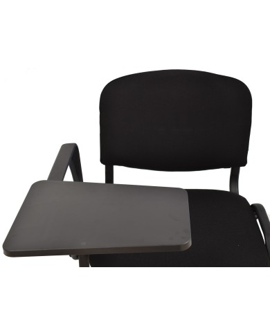 Silla NIZA NEW AM, brazo pala a derecha, chasis negro, tejido negro