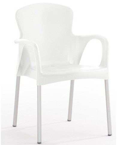 Sillón SENA, apilable, polipropileno blanco*