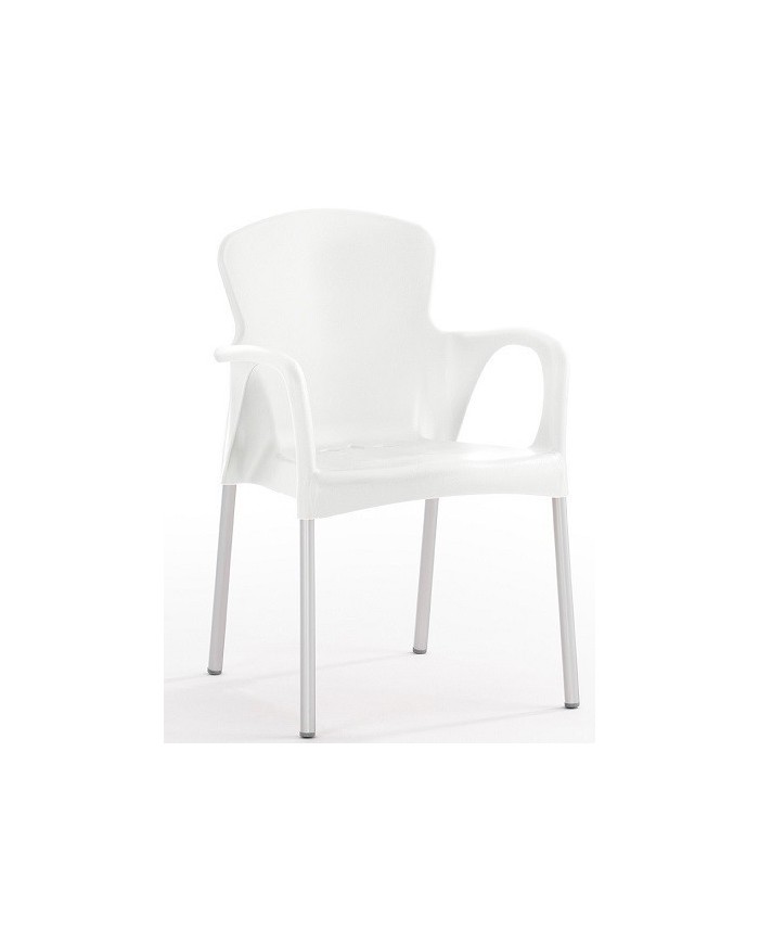 Sillón SENA, apilable, polipropileno blanco*