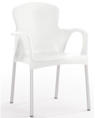 Sillón SENA, apilable, polipropileno blanco*