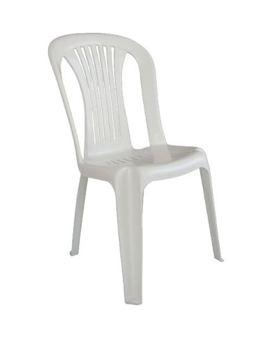 Silla LAGO, monoblock, apilable, blanco