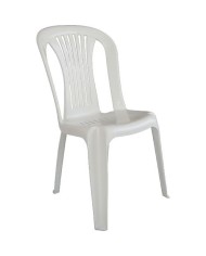 Silla LAGO, monoblock, apilable, blanco