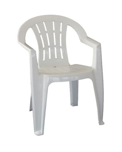 Sillón CANARIAS, monoblock, apilable, blanco