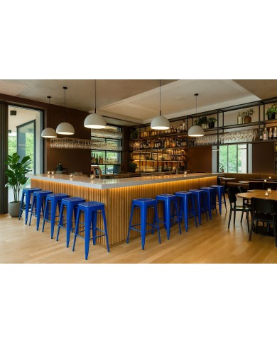 Taburete TOL EK LIMITED, acero, azul