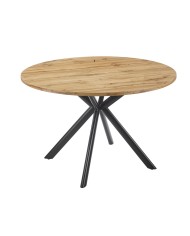 Mesa OLITE 120R, metal, madera, 120 cms de diámetro