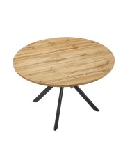 Mesa OLITE 120R, metal, madera, 120 cms de diámetro