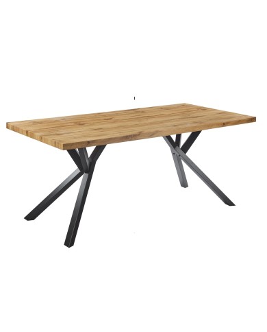 Mesa OLITE 180RT, metal, madera, 180 x 90 cms