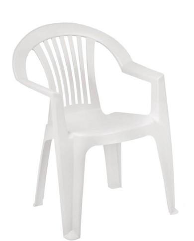 Sillón LAGO, monoblock, apilable, blanco