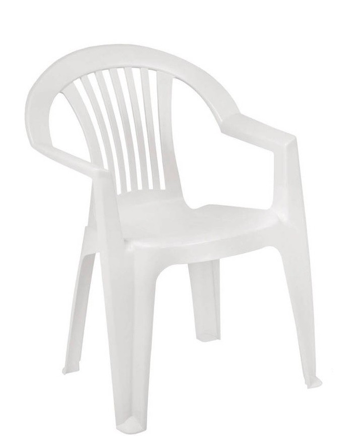 Sillón LAGO, monoblock, apilable, blanco