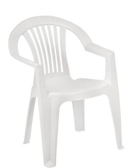 Sillón LAGO, monoblock, apilable, blanco