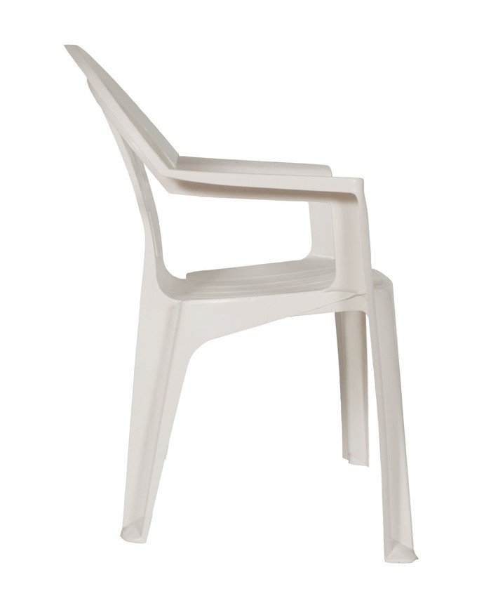 Sillón LAGO, monoblock, apilable, blanco