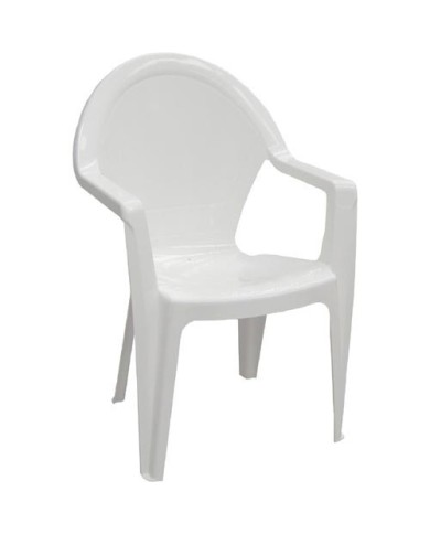 Sillón CLS, monoblock, apilable, blanco