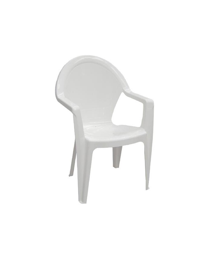 Sillón CLS, monoblock, apilable, blanco