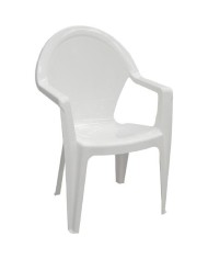 Sillón CLS, monoblock, apilable, blanco