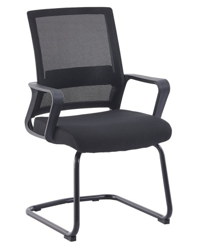 Sillón de oficina SURICE, fijo de patín, malla negra