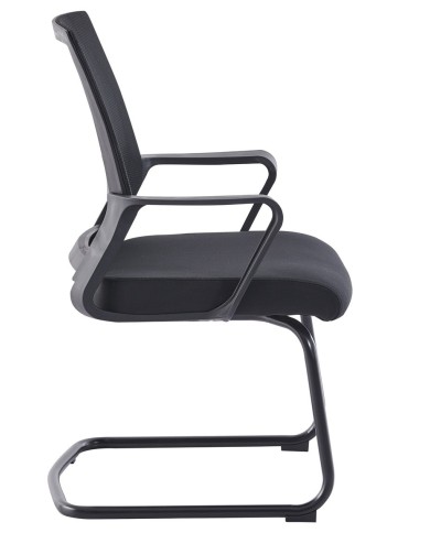 Sillón de oficina SURICE, fijo de patín, malla negra