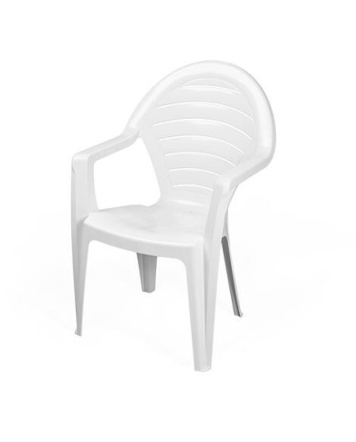 Sillón FARO, monoblock, apilable, blanco