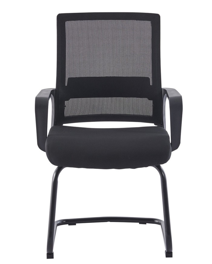 Sillón de oficina SURICE, fijo de patín, malla negra