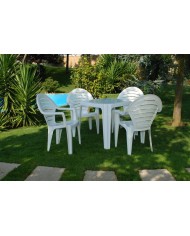 Sillón FARO, monoblock, apilable, blanco