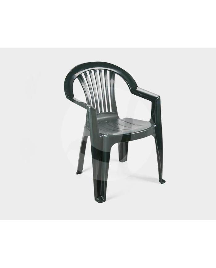 Sillón LAGO, monoblock, apilable, verde