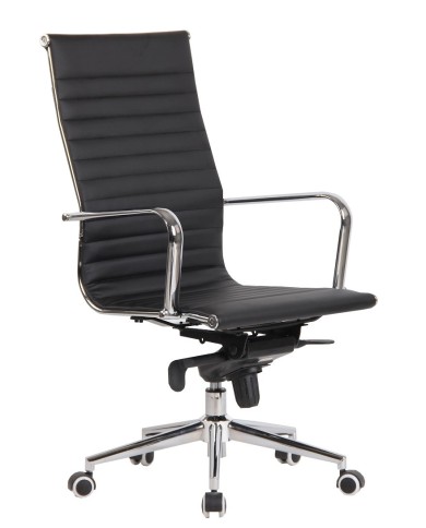 Sillón de oficina ROTERDAM, alto, similpiel negro