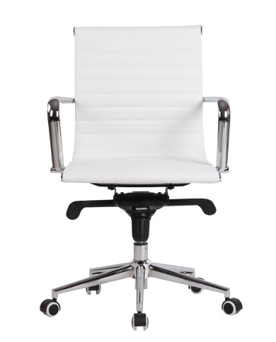 Sillón de oficina ROTERDAM, giratorio, similpiel blanca